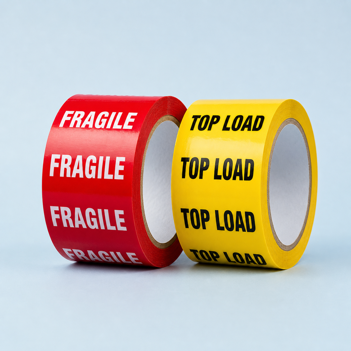 Printed packing tape rolls