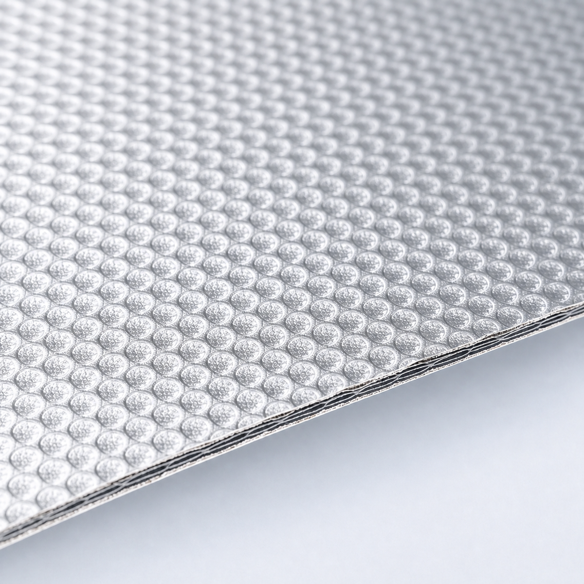 Close-up of the foil-laminated bubble wrap material