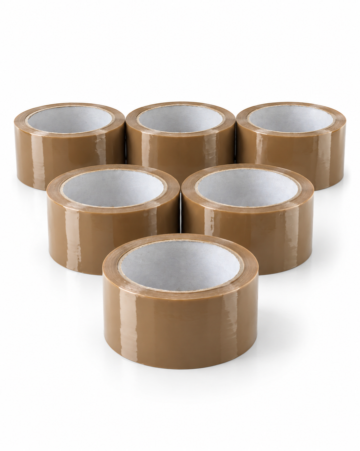 Brown Carton Sealing Tape, 48 mm × 75 m (6 Pack)