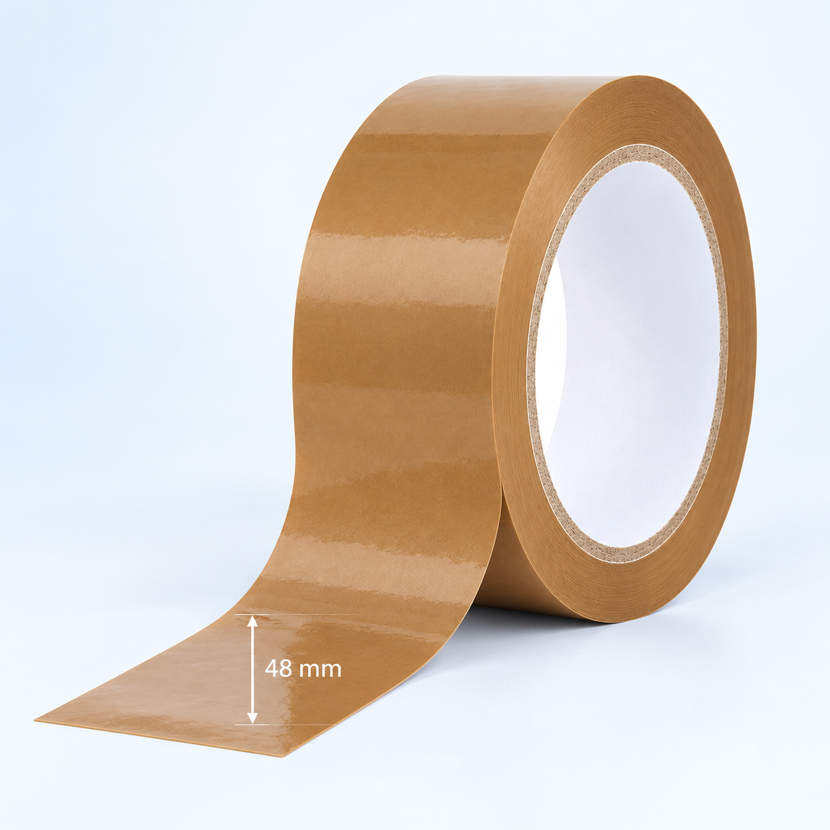 Brown carton sealing tape shown at 48 mm wide