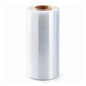 Clear 25 micrometre cast stretch film roll on a white background